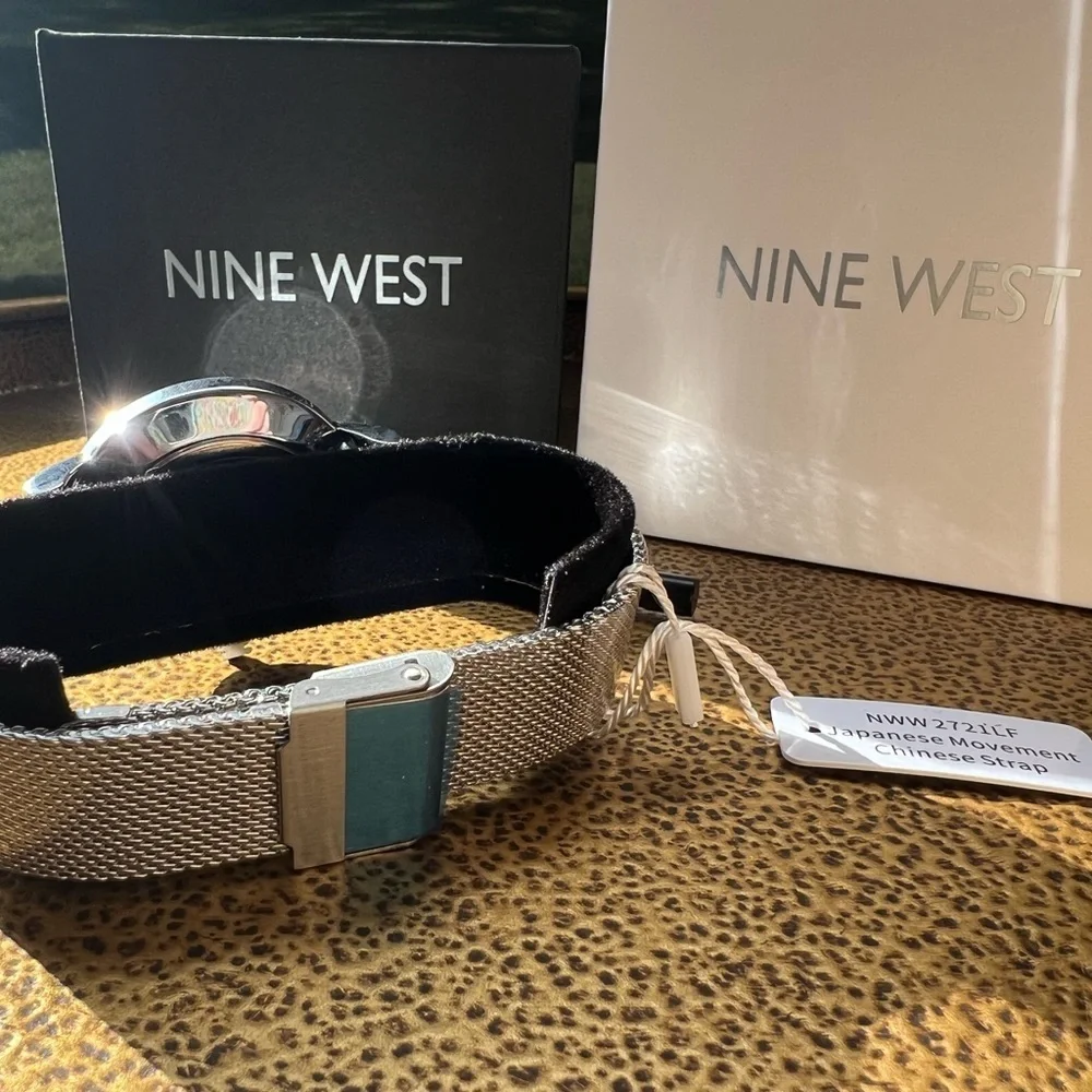 Nine West Liana Watch New In Box Adjustable Mesh Band Women